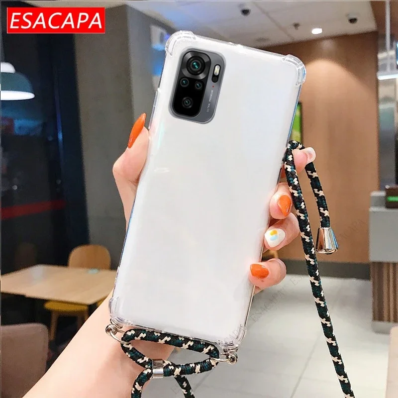Transparent Shockproof TPU Crossbody Lanyard Case with Strap Cord Necklace