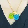 Transparent Pink Heart Pendants Customizable Resin Clear Green Multicolor Letters Charms Necklace for Women Girls Y2K Jewelry 4
