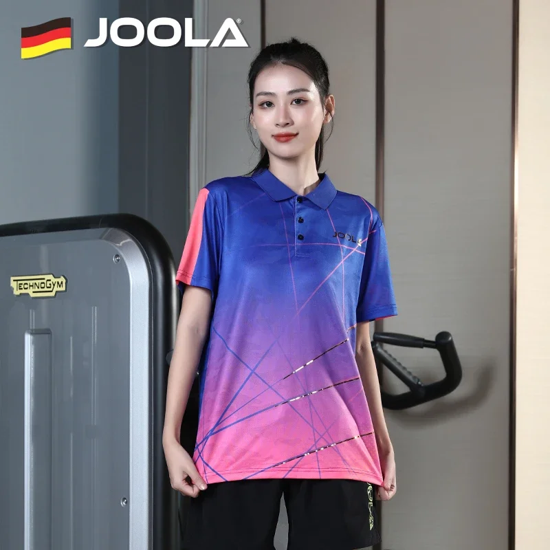 JOOLA professional table tennis uniform short sleeved men's and women's sports T-shirt moisture wicking competition gold plating