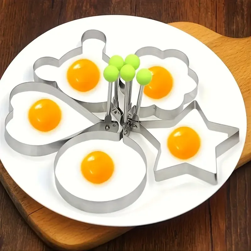 New Stainless Steel Fried Egg Mold Heart Pancake Maker Breakfast Baking Omelette Rings Cooking Tools Kitchen Accessories Gadget