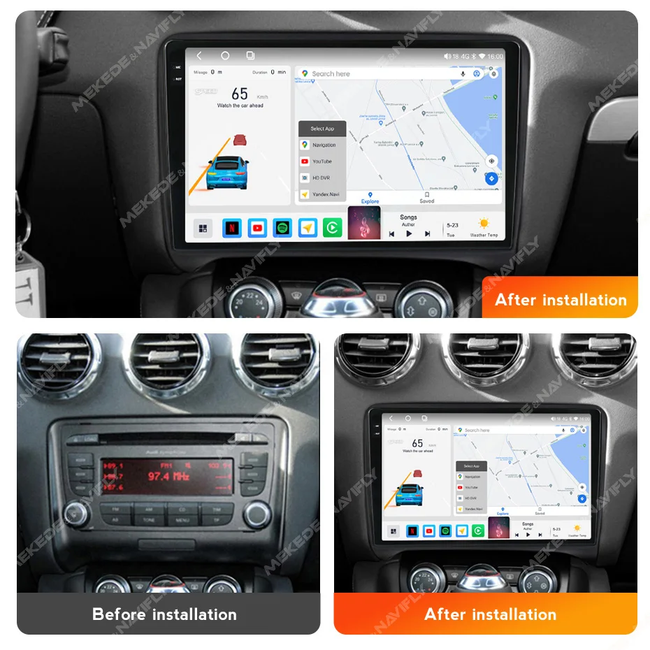 Autoradio Audi TT MK2 Bose 8J Android Auto Apple Carplay GPS Bluetooth  Poste Radio Ecran Tactile Compatible D'origine