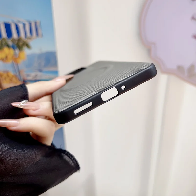 Textured Magnetic Ring Shockproof Phone Case with Non-Slip Grip