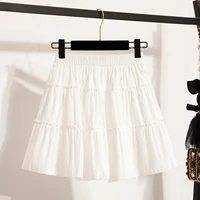 Plus Size Mini Skirt Women Summer 2025 New Arrival High Elastic Waist A Line Skirt With Lining Korean Style Black Or White Skirt - Image 4