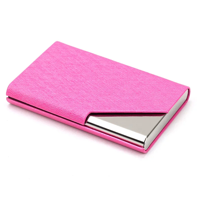 Wallet Card Holder PU Leather Business ID Credit Card Holder for Women Men Fashion Brand Metal Aluminum Case