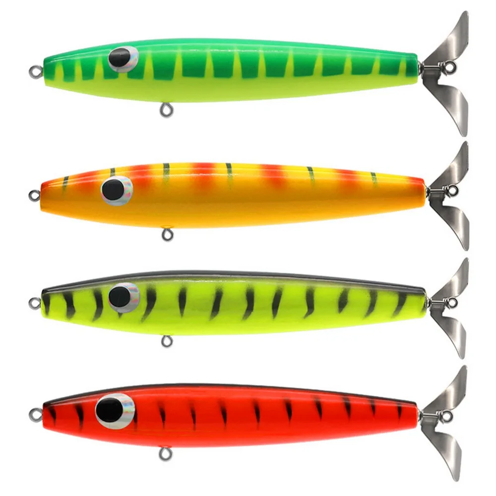 

1pc Lure Bigbait Fishing Hard Bait Swisher Buzzbait Wood Floating Trolling 14cm/25g Swivel Tail Ocean Swordfish Tuna YE0309