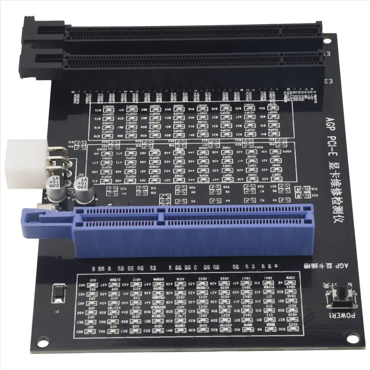 Perfect-AGP PCI-E X16 Dual-Purpose Socket Tester Display Image Video Card Checker Tester Graphics Card Diagnostic Tool
