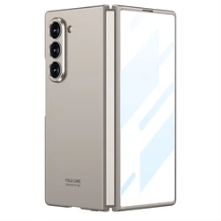 Ultra - Thin Skin - Friendly Folding Case with Mirror Film & Shockproof Protection for Galaxy Z Fold 6 (Titanium gray)