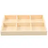 1PC Wooden Desk Pencil Storage Box 6-Grid Stationery Marker Pen Holder School Office Pen Stand Marker Pen Holder Pencil Display 3
