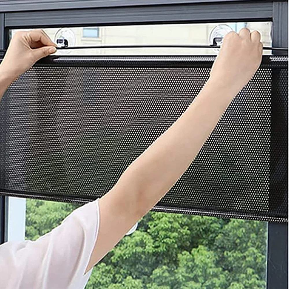 Sunshade Roller Blinds Suction Cup Sunshade Blackout Curtain Car Bedroom Kitchen Office Window Sun-shading Curtains Nail-free window shades fabric blinds roller blinds window blinds