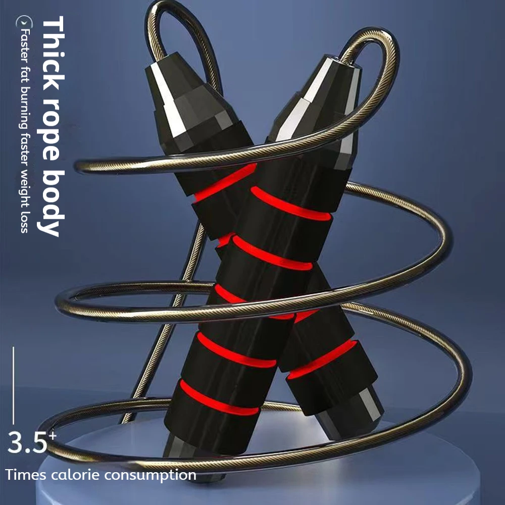 Adjustable Length Steel Wire Jump Rope with Anti-Slip Foam Grips Indoor Outdoor Cardio Exercise Equipment for Weight Loss