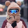 Animal Ear Ski Helmet Cover Bear Cat Ear Skiing Warmer Comfortable Soft Fleece Winter Warm Skiing Head Warmer Ski Accessories 3
