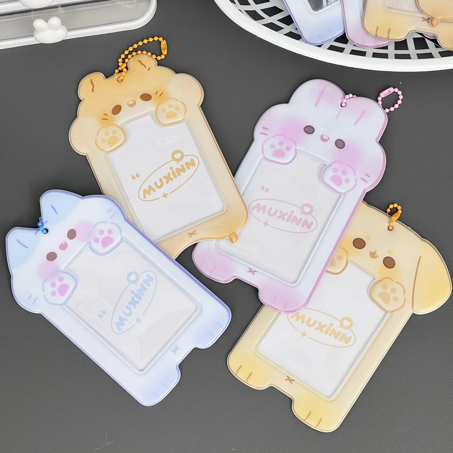 Anime Hamster Cat Photocard Holder Keychain Kpop Binder Sleeves Mini Photo Album PVC for Photographs Korea Idol Card card holder,photo album,photo card holder,card protector,idol card protector,idol card book,photo card binder