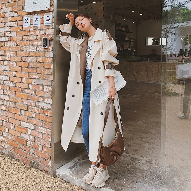 new-fashion-women-trench-long-double-breasted-lady-color-block-coat-2023-spring-female-outerwear-windbreaker