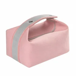 Chic Large Capacity Portable Canvas Makeup & Travel Pouch (Pink)