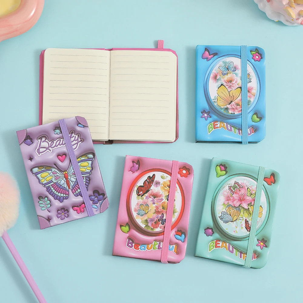 

Kawaii мультяшный блокнот с бабочкой для девочек, блокнот, ежедневник, журнал, книга для девочек, школьные канцелярские принадлежности