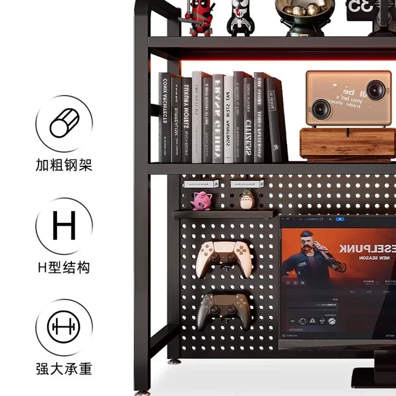 Metal Storage Shelf Desktop Bookshelf Storage Decoration Computer Desk Gaming Display Shelf Estanteria Home Furniture WKBS