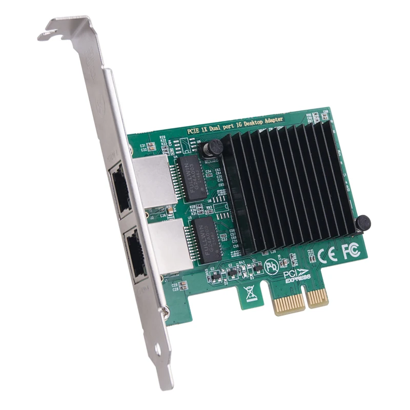 데스크탑 PC용 기가비트 이더넷 LAN 카드 네트워크 어댑터, 2 포트 RJ45-PCI Express X1 네트워크 카드, E1G42ET RTL8111F 칩, 1Gbps