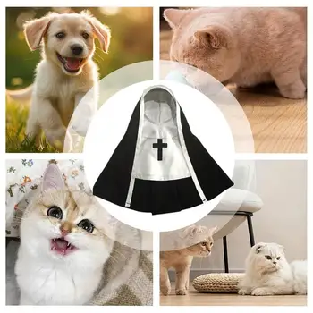 Role Play Dog Costumes Halloween Dog Costume Cosplay Funny Nun Costume Sister Habit Pet Cloth Cute Dress Up Pet Costume For 4