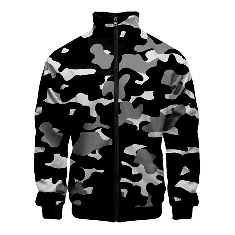 thumbnail image 1 of Chaqueta de camuflaje con estampado 3D para hombre, abrigo de manga larga con estampado moderno y moderno, chaquetas de calle de gran tamaño con cremallera para primavera y otoño, 1 of 5