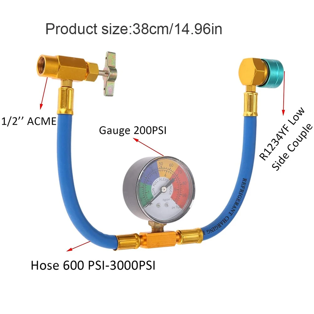 Gas refrigerante R1234YF per climatizzatori con tubo di ricarica ACME LH da 1/2 pollice per auto e veicoli - Image 6