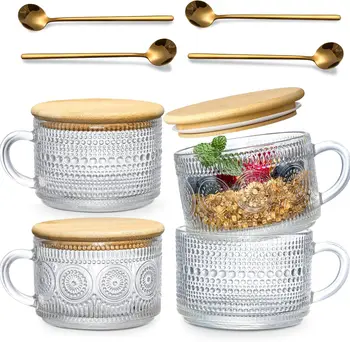 4-Pack Vintage Glass Coffee Cups 1