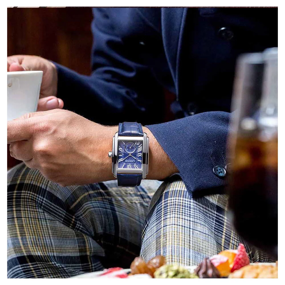 Часы наручные CHENXI женские кварцевые, модные классические брендовые, квадратные, с коричневым кожаным ремешком, 8216 (art.: 3920c295eac12) - 3920c295eac12