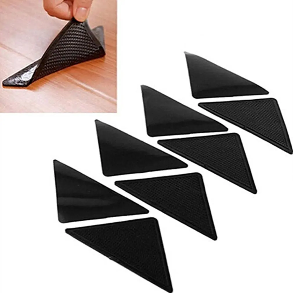 4Pcs Anti Skid Rug Carpet Mat Non Slip Grip Small Corners Triangular