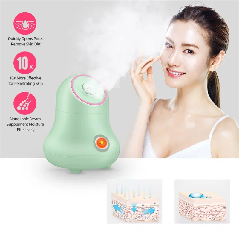 Fruit and Vegetable Facial Steamer Nano Ionic Face Humidifier Mist Sprayer Hot Steamer Moisturizer Face Sauna Spa Steaming