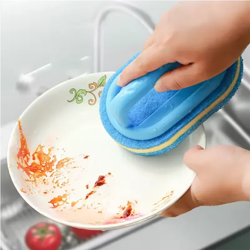Sponge, Brush, Handle, Pot, Kitchen, Dishwashing