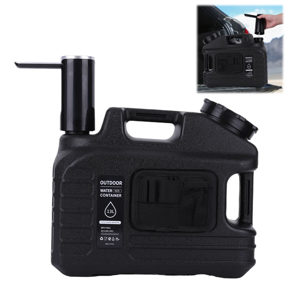 13L Emergency Water Bucket with Spigot Portable Water Container Leakproof Water Pump Faucet for Outdoor Hiking Camping Home Use