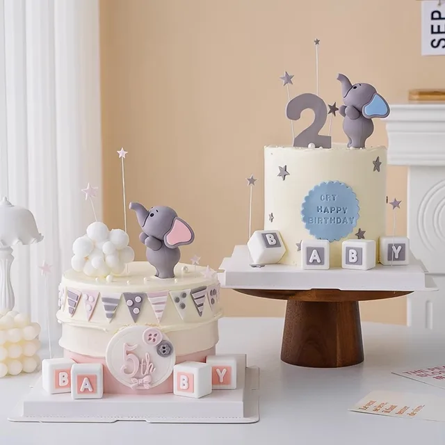 Baby Cake Topper Diaper Cake For Baby Boy And Girl Elephant Crown