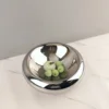 Glass Craft Round Fruit Bowl Silver Flying Saucer Storage Tray Desktop Storage Container Trays Decorative Jewelry Dish 2