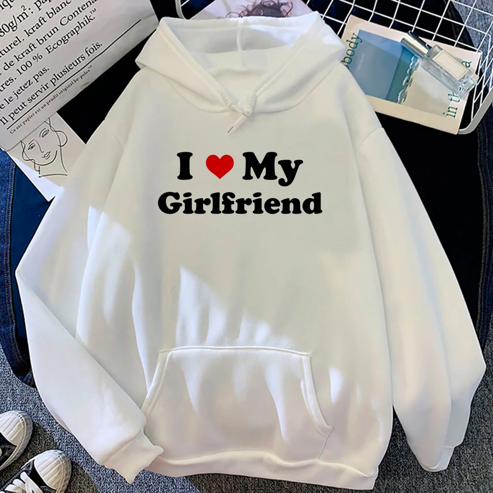

i Love My Girlfriend hoodies women vintage Korean style streetwear tracksuit female anime pulls