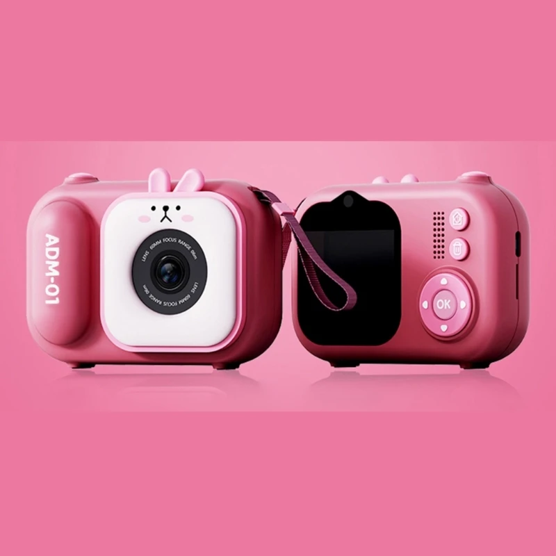 Safe and Portable Cartoon Children's Camera with Soft Silicone 32GB Memory Card for Outdoor Adventures