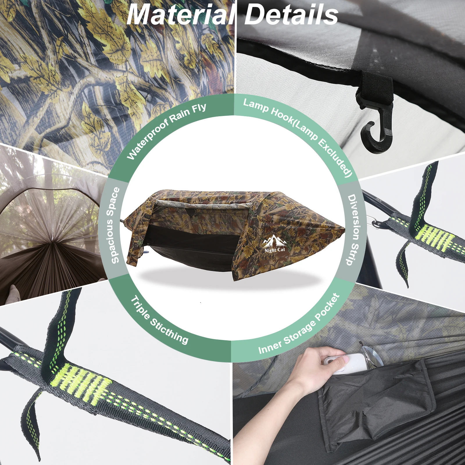 Hammock Tent Bug Net Rain Fly Outdoor Camping Hiking Hunting Hanging Bed Swings 1 or 2 Person