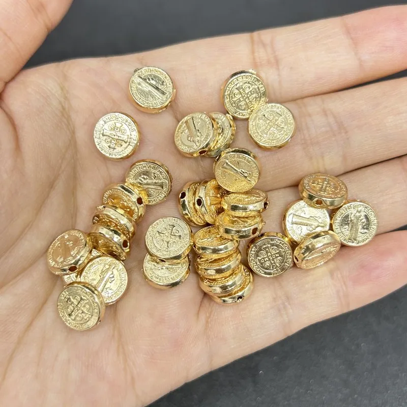 30 조각 세인트 베네딕트 메달 비즈 예수 십자가 카톨릭 산 베니토 커넥터 DIY 목걸이에 대한 매력 액세서리 만들기