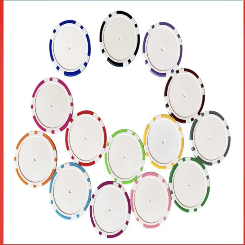 100pcs Customized Logo Golf Ball Marker Poker on Both Side 40mm Dia 11.5g ABS Materia 2