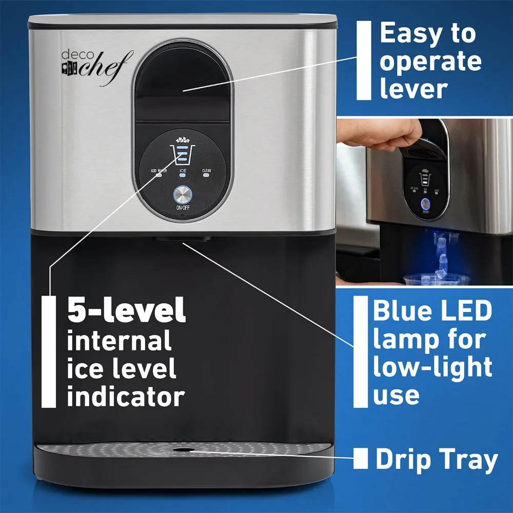 Deco Chef Self Dispensing Nugget Ice Maker Countertop, 46LB Per Day Automatic Chewable Ice, 1.8LB Per Hour 4