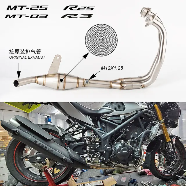 バイクマフラー R3 R25 ため MT-03 ため MT25 ため オートバイの排気