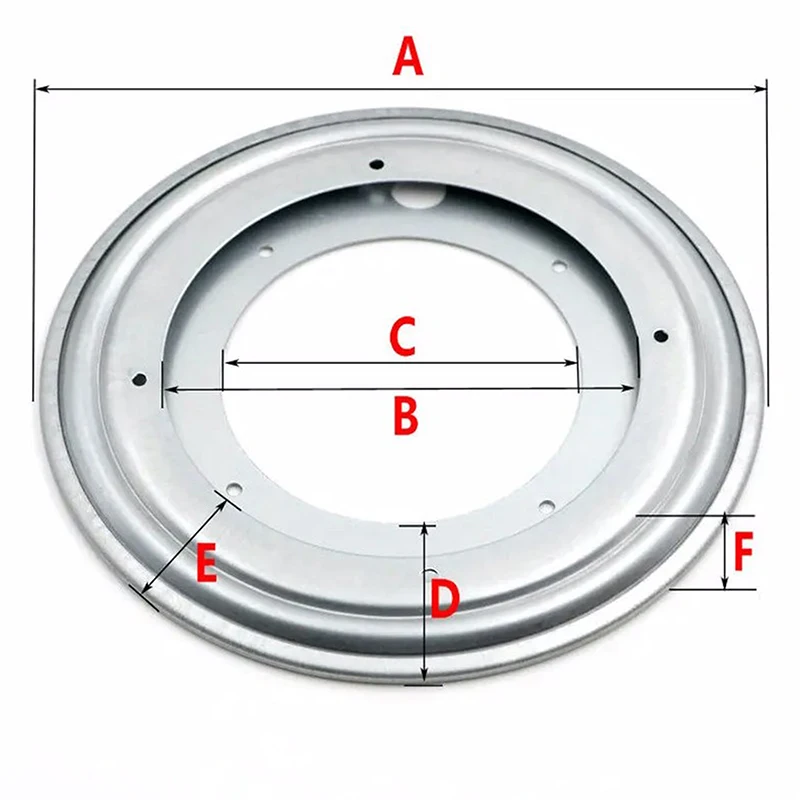 Piatto Girevole Lazy Susan In Acciaio Zincato Con Cuscinetto A Sfera - 35,6 Cm, Rotazione Fluida, Fai-da-te Per Tavolo, Torte, Organizer