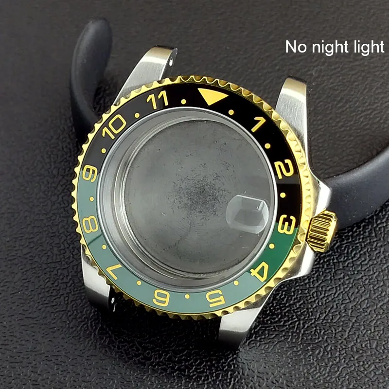 40MM Sapphire Glass GMT Bidirectional Rotation Watch Case with Accessories