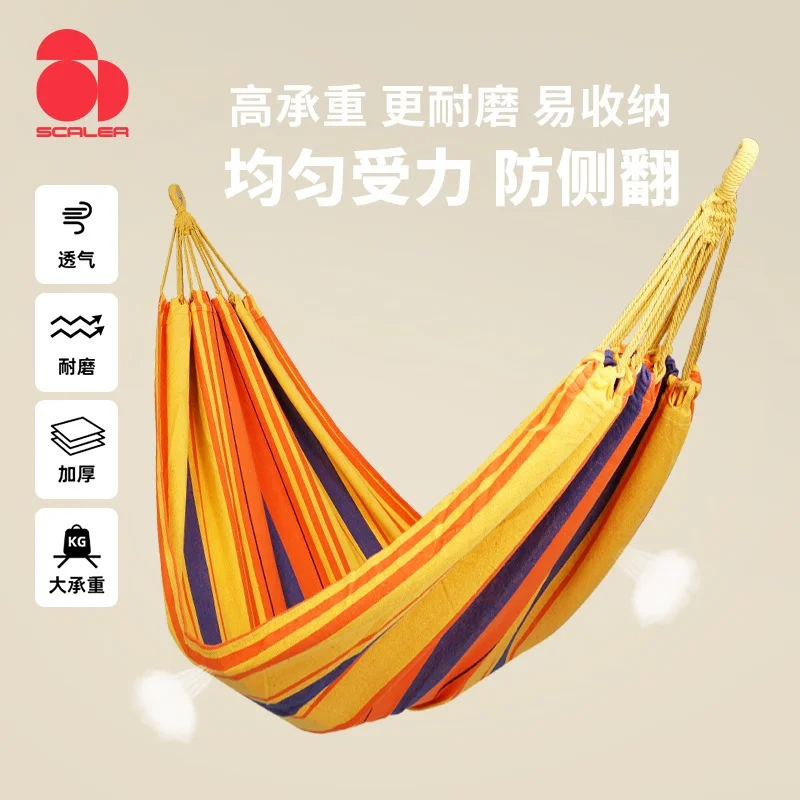 New Outdoor Hammock with Thickened Canvas and Anti-Rollover Feature, Suitable for Both Outdoor and Indoor Use 2