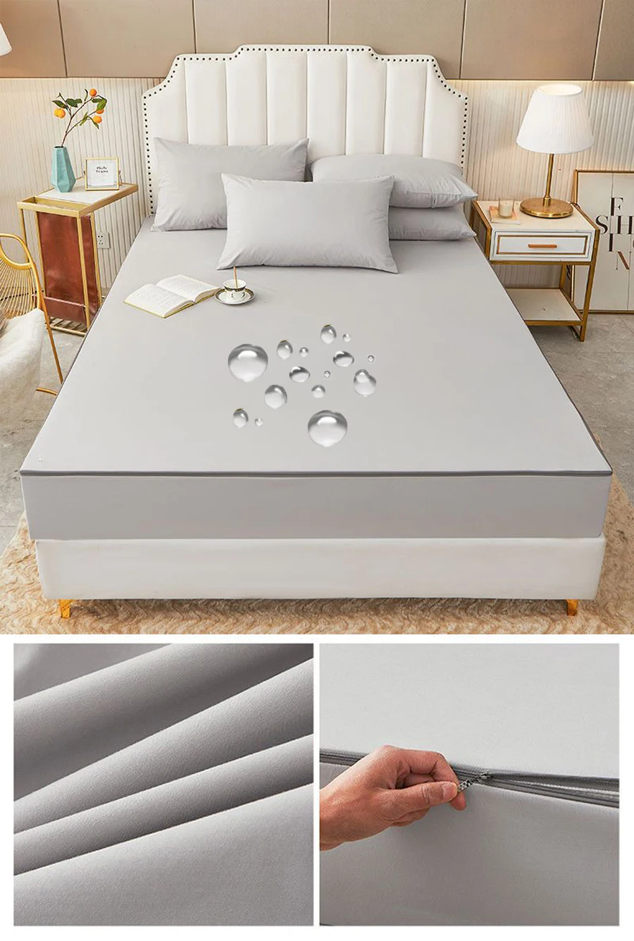 Drap Housse Imperméable Hauteur du Matelas 35 cm, Protège-Matelas Lit