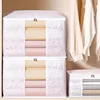 Visible Large Capacity Storage Box Portable Household Clothes Organizer With Handles Foldable Dustproof Quilt Zipper Container 2