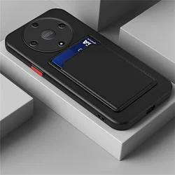 Silicone Card Holder Phone Wallet Case for X9B- Magic 6 Lite (Black)