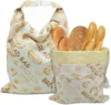 Reusable Homemade Bread Bags-Beeswax Bread Bags for Storing Bread Sandwiches Toast Snacks with Beeswax Fabric Lining 12x17in 1