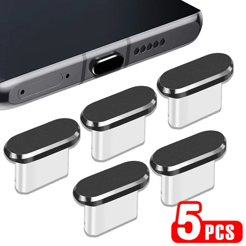 Tappo Antipolvere In Metallo Di Tipo C Da 1/5 Pezzi Per Iphone 15 Pro Samsung Xiaomi Huawei Type-C Protezione Per Porta Di Ricarica Tappo Antipolvere 