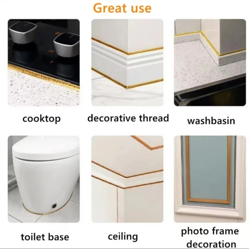 Bathroom Kitchen Accessories Sealing Strip Caulk Beautification Tape Self Adhesive Waterproof For Wall Stickers Sink Edge Tape sealing strip tape waterproof tape sealing tape sealing strip
