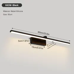 Sleek Black LED Vanity Wall Light (Neutral Light)