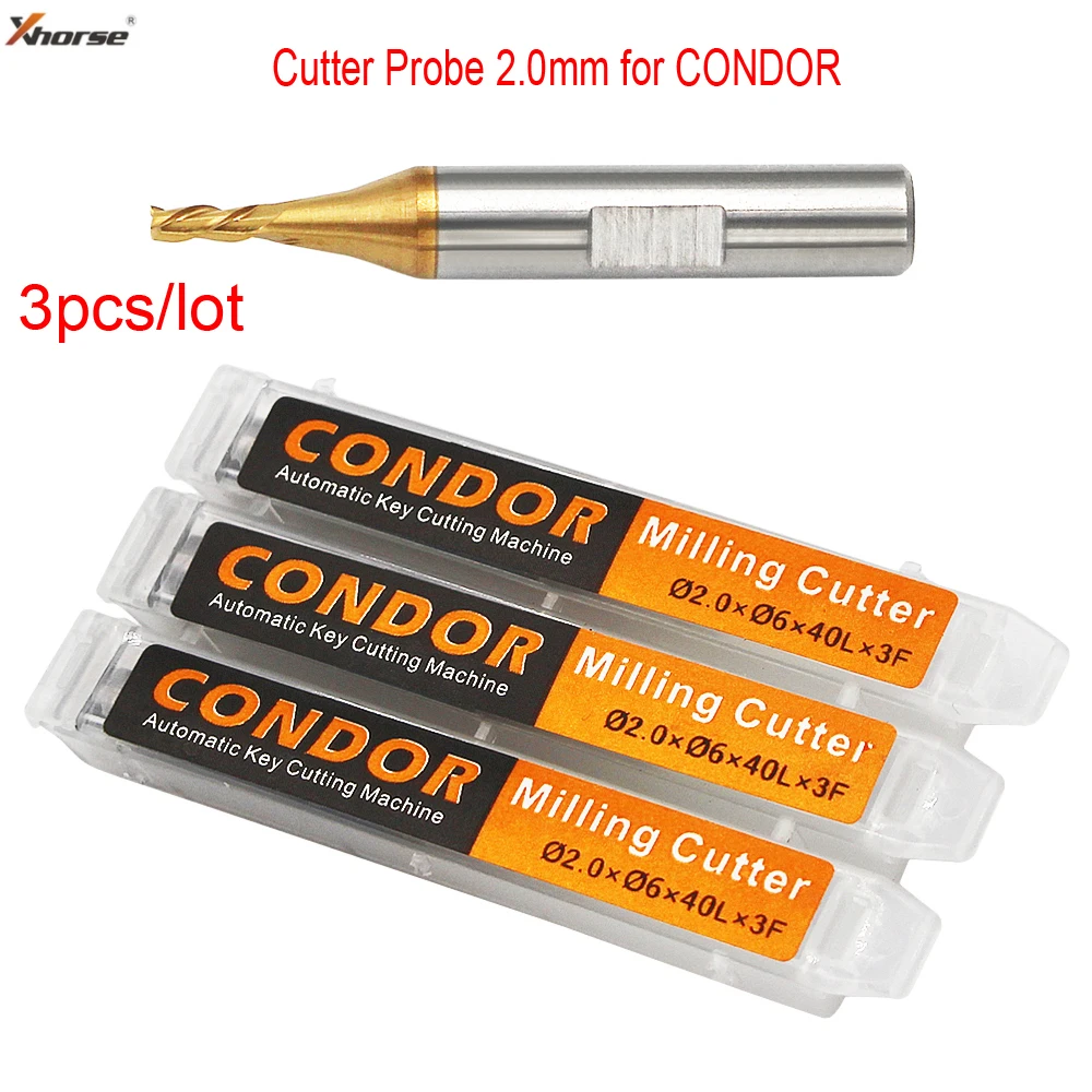 Cutter Probe 3pcs/lot 2.0mm Xhorse CONDOR XC MINI Plus Dolphin XP-005 Dolphin XP-007 Key Cutting Machine locksmith tools key cutting service
